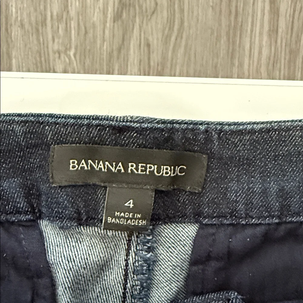 Banana Republic Jeans Size 4 Petite Womens Sloan Fit Straight Dark Wash Blue